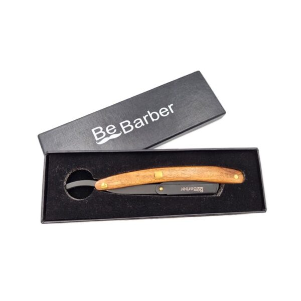 Brzytwa z drewnianym uchwytem + etui - BeBarber - obrazek 3
