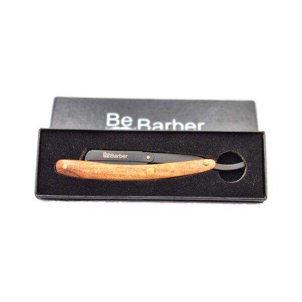Brzytwa z drewnianym uchwytem + etui - BeBarber - obrazek 2